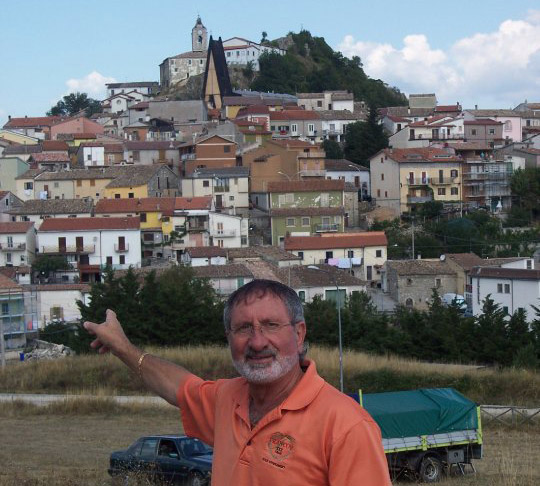 Franco in his hometown of Duronia, Italy